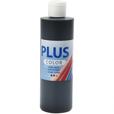 Plus Color askartelumaali, musta, 250 ml/ 1 kpl.