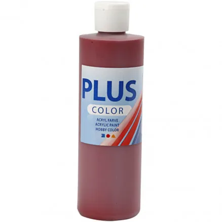 Plus Color askartelumaali, kiiltävän punainen, 250 ml/ 1 pullo.