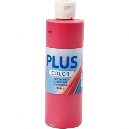 Plus Color askartelumaali, peruspunainen, 250 ml/ 1 pullo.