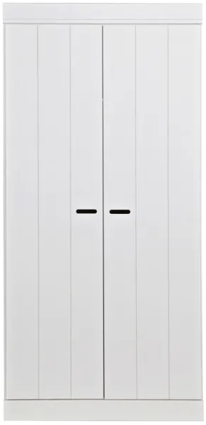 Connect, Vaatekaappi, 2 ovea, valkoinen, K195x53x94 cm, mänty