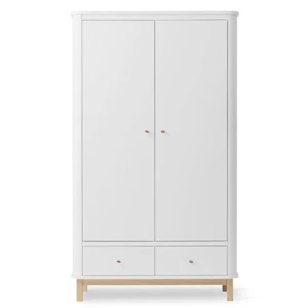 Oliver Furniture Wood Vaatekaappi 2 Ovea Valkoinen/Tammi